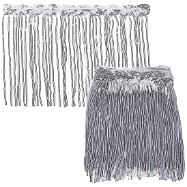 Olycraft Polyester Tassel Lace Trims, with PVC Plastic Paillettes