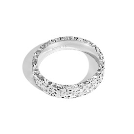 Fish Scale Pattern 925 Sterling Silver Finger Rings, Plain Band Rings for Women