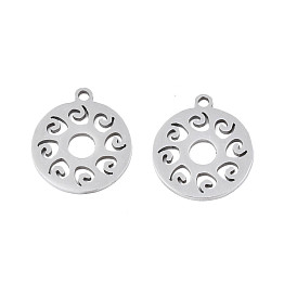 201 Stainless Steel Pendants Ion Plating(IP), Flat Round