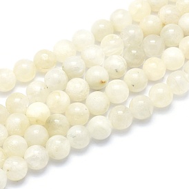 Нити натурального радужного лунного камня, круглые