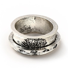 Rotatable Tree Pattern Alloy Finger Ring, Gothic Chunky Ring for Calming Worry Meditation