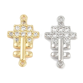 Подвески-крестики из латуни с прозрачным кубическим цирконием, без свинца и без кадмия, долговечный, стойки покрытие