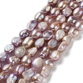 Natural Cultured Freshwater Pearl Beads Strands, Two Side Polished, Grade 2A+