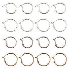CHGCRAFT 16 Pairs 4 Style Brass Hoop Earrings, Ring