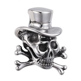 316 Surgical Stainless Steel Pendants, Pirate Style Skull