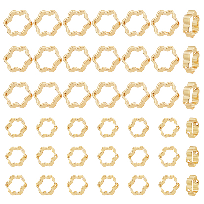 80шт 2 стиль латунная рамка для бусин, долговечный, цветок