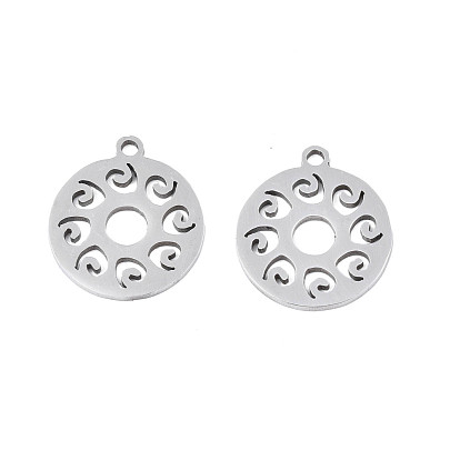 201 Stainless Steel Pendants Ion Plating(IP), Flat Round