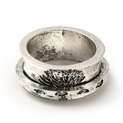 Rotatable Tree Pattern Alloy Finger Ring, Gothic Chunky Ring for Calming Worry Meditation