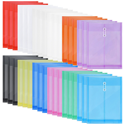 36 pièces 12 couleurs pochettes de classement rectangulaires en plastique PP, sac à rabat, fournitures de bureau