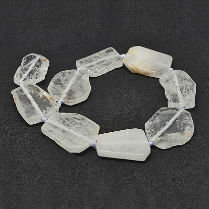 Natural Mixed Stone Beads Strands, Flat Slab Beads, Nuggets