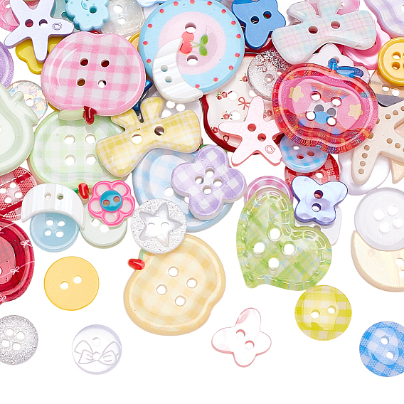 9 сумки 9 стили пластиковые пуговицы, разнообразные, 2 отверстие и 4-луночное