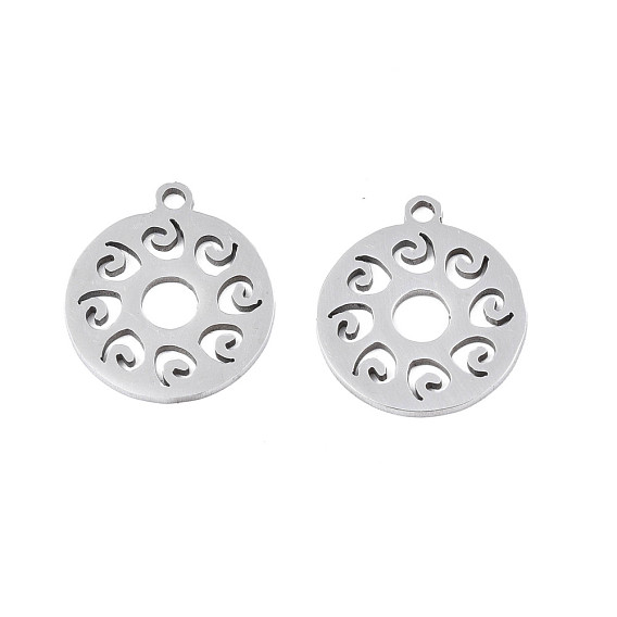 201 Stainless Steel Pendants Ion Plating(IP), Flat Round
