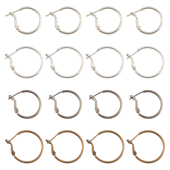 16 Paare 4 Stil Messing Creolen, Ring