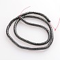Non-magnetic Synthetic Hematite Bead Strands, Wavy Flat Round