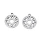 201 Stainless Steel Pendants Ion Plating(IP), Flat Round
