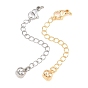 Brass Curb Chain Extender, End Chains with Lobster Claw Clasps and Flower Charms