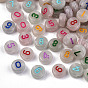 Luminous Acrylic Beads, Flat Round with Number