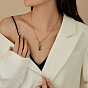 925 Silver Heart Pendant Necklace for Women, Minimalist Collarbone Chain with Vintage Thai Silver Sweater Chain
