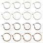16 Paare 4 Stil Messing Creolen, Ring