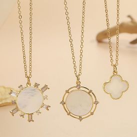 Bohemian Shell Zircon Pendant, Elegant Necklace for Fashionable OL with Design Sense and Light Luxury