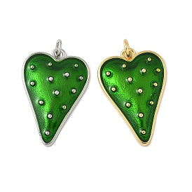 Латунь эмаль подвески, шарма сердца, с целью перехода в кольце, стойки покрытие, без свинца и без кадмия, долговечный