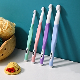 Крючки из АБС-пластика, иглы, с ручкой TPR, для плетения крючком швейных инструментов