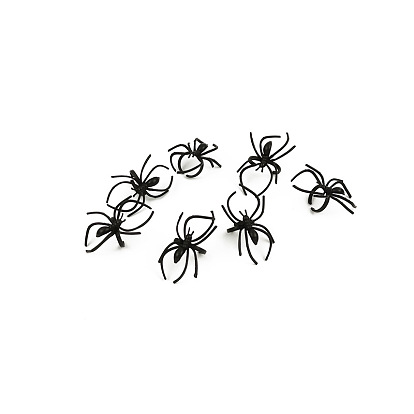 Anillo de puño abierto de plástico de halloween, anillo ancho de araña