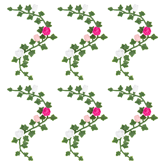 6шт. искусственный цветок из ПВХ, ротанг, для украшения сада кукольных домиков