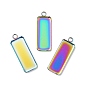Ion Plating(IP) 304 Stainless Steel Pendant Cabochon Settings, Plain Edge Bezel Cups, Rectangle