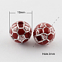 Plating Acrylic Beads, Metal Enlaced, Round, 10mm, Hole: 2mm, about 900pcs/500g