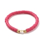 Handmade Polymer Clay Heishi Beads Stretch Bracelets Set with Heart Pattern Beads for Women
