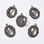 DIY Pendant Making, with Alloy Pendant Cabochon Settings and Transparent Oval Glass Cabochon