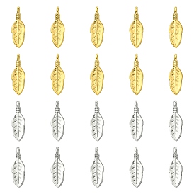 20 шт. 2 цвета 304 подвески из нержавеющей стали, лист прелести