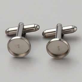 304 Stainless Steel Cuff Button, Cufflink Findings for Apparel Accessories