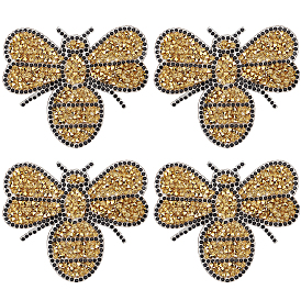 8Pcs Rhinestones Sew on/Iron on Patches, Appliques, Costume Accessories, Bee
