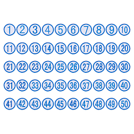 50 шт. полиэфирная нить, нетканый материал, заплатки из двустороннего скотча, плоские круглые с номером