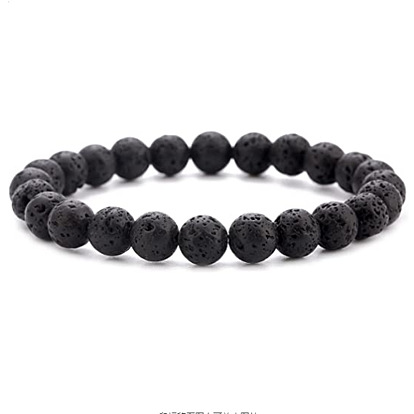 Natural Lava Stone Bracelet with Essential Oil Diffuser, Unisex 8mm Beads Jewelry