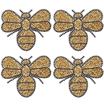8Pcs Rhinestones Sew on/Iron on Patches, Appliques, Costume Accessories, Bee