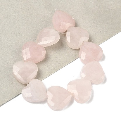 Природного розового кварца нитей бисера, граненые, сердце