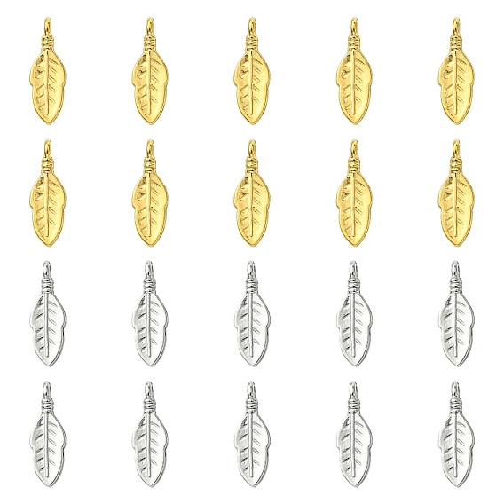 20 шт. 2 цвета 304 подвески из нержавеющей стали, лист прелести