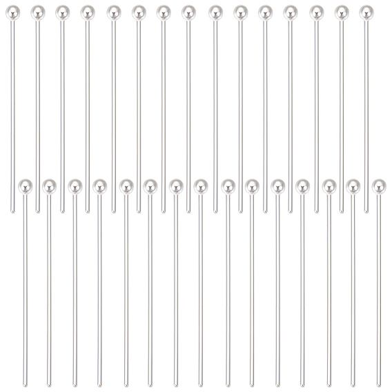 30 шт. 925 булавки с шарообразной головкой из стерлингового серебра