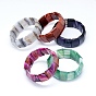 Natural Agate Stretch Bracelets, Dyed, Rectangle