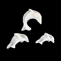 K9 Glass Cabochons, with Glitter Powder, Dolphin
