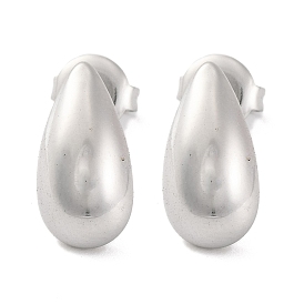 304 Stainless Steel Stud Earrings for Women, Teardrop