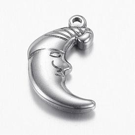 304 Stainless Steel Pendants, Moon