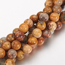 Natural Crazy Lace Agate Round Bead Strands
