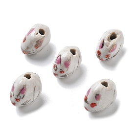 Handmade Porcelain Beads, Ornamental with Gold, Rabbit