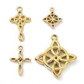 304 Stainless Steel Pendants, Witch Knot Charm