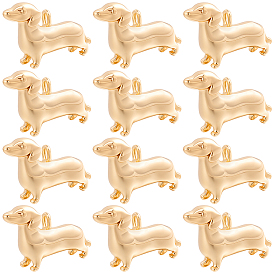 12Stück Messing Charms, Cadmiumfrei und Nickel frei und Bleifrei, Hund Charme