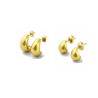 Ионное покрытие (ip) 304 серьги-гвоздики из нержавеющей стали, слеза